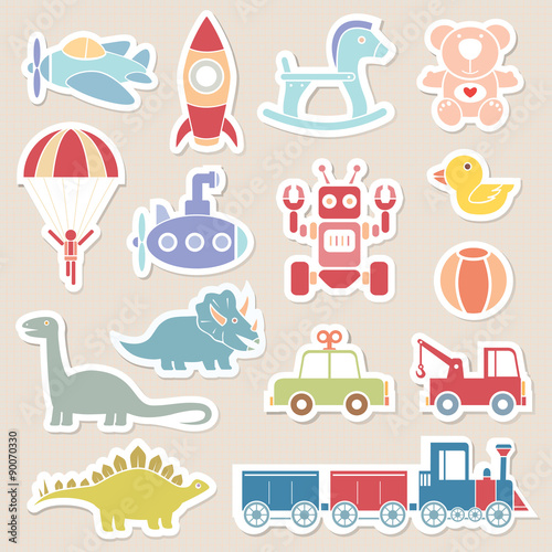 toys icon pastel color sticker illustration vector