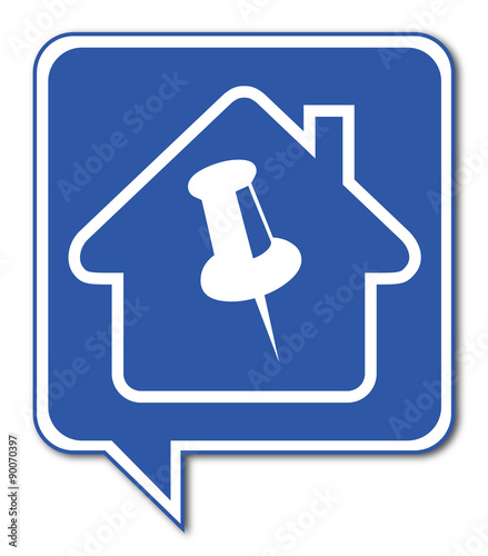 Logo maison et punaise.