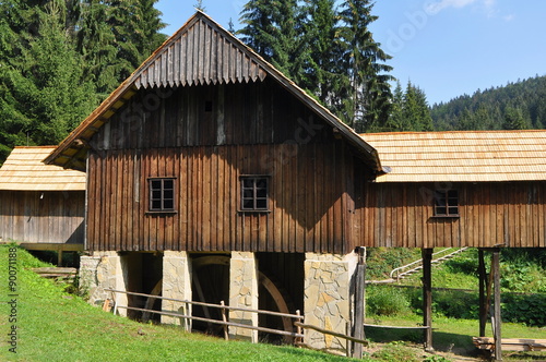 wooden water mill,Vychylovka,Slovakia