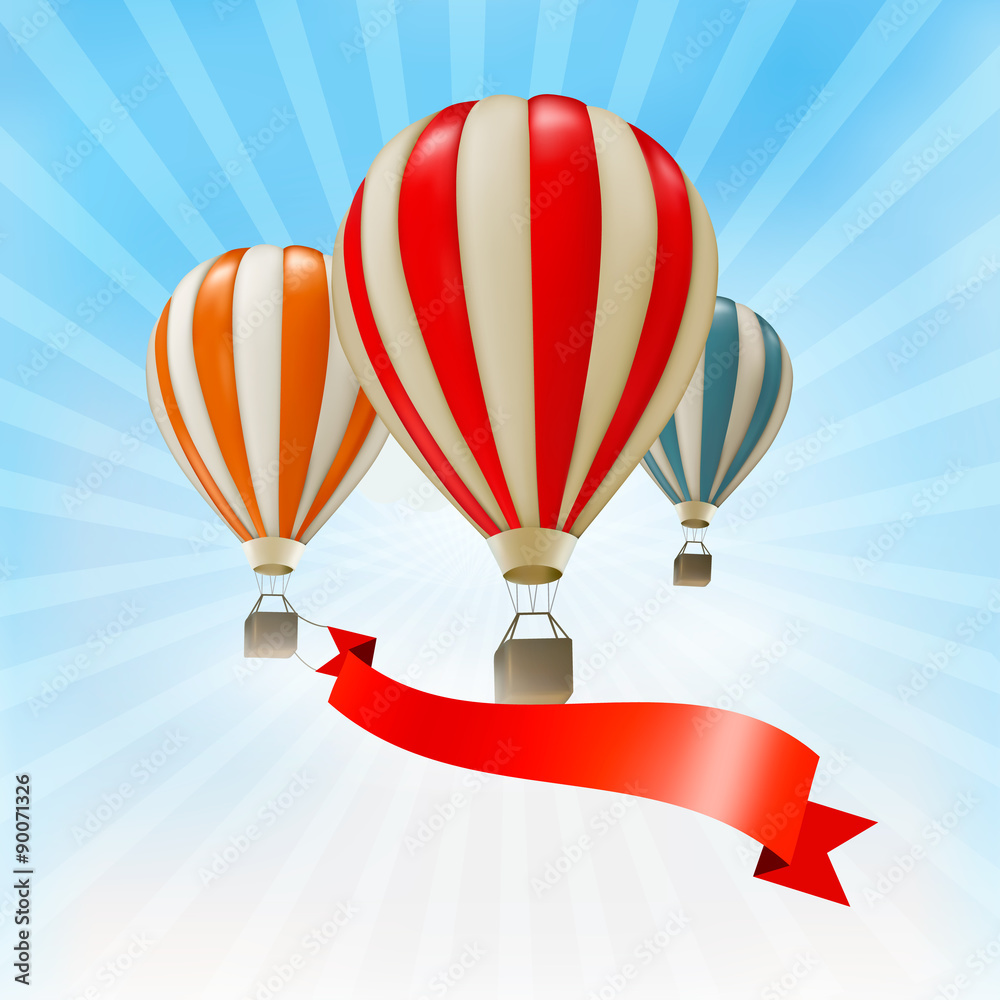 Fototapeta premium Air balloons background. Vector