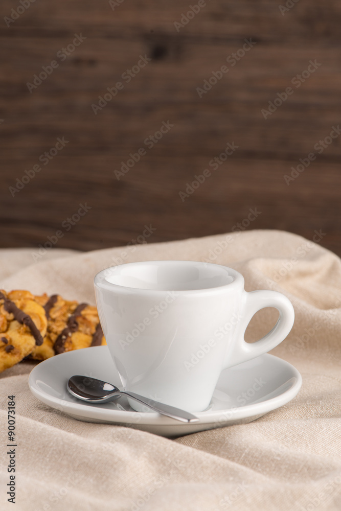 White coffee cup with coffee White coffee cup with coffee