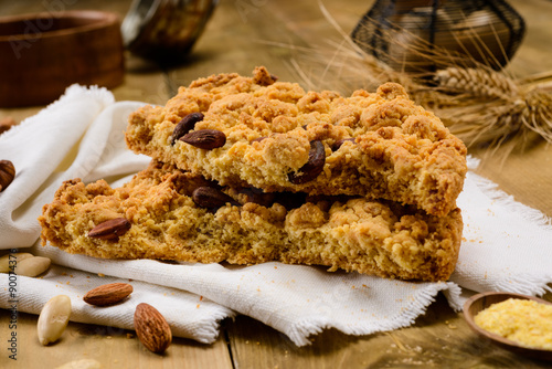 Fette di torta sbrisolona, dolce tipico di Mantova, Italia