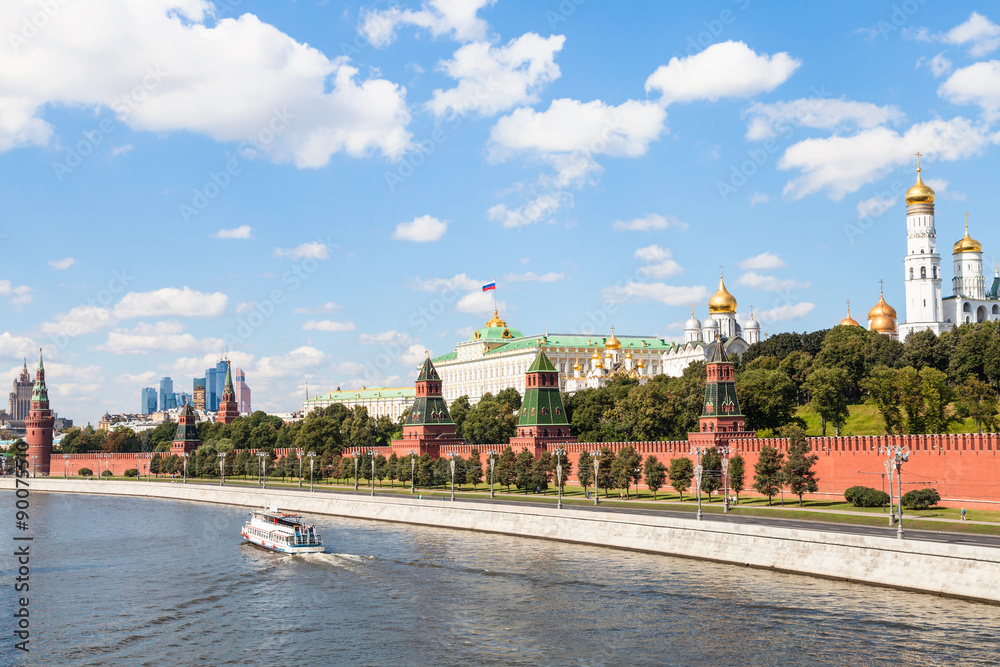 Moscow Kremlin and embankment along Moskva River