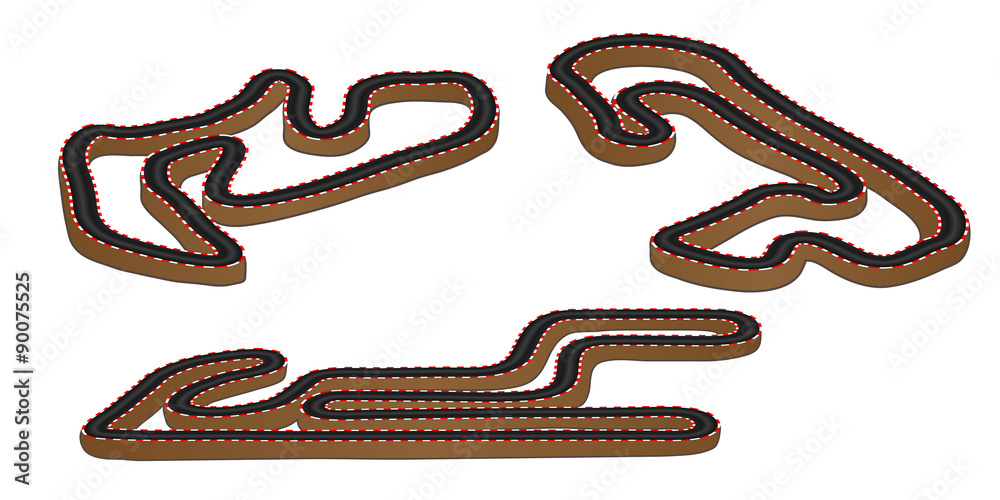 Fototapeta premium Race Tracks 3D Perspective 5