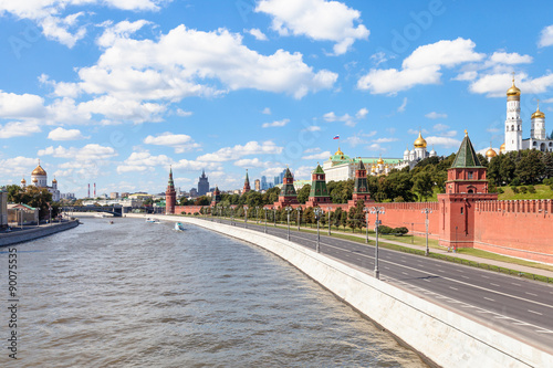 Kremlin embankment along Moskva Riverin Moscow