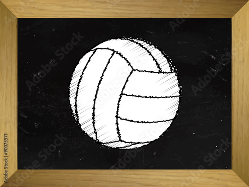 Sports Ball Drawn on a Chalkboard