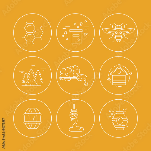 Honey Icons in Circles