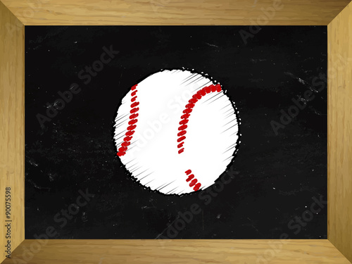 Baseball Drawn on a Chalkboard