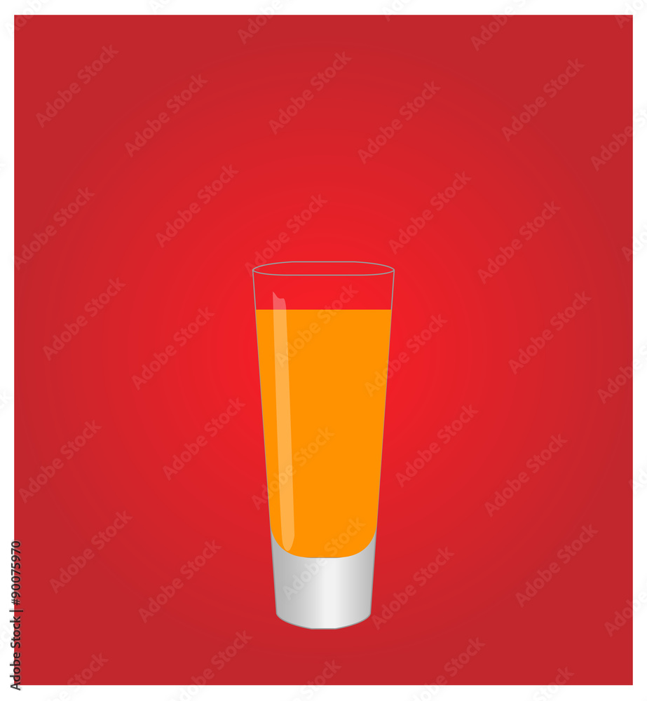 Minimalist Drinks List with Shooter Red Background EPS10
