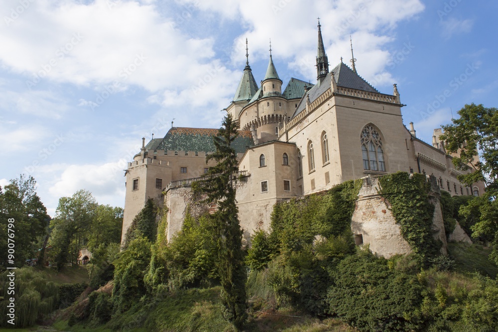 Historic castle Bojnice in the Slovak Republic. View of an old castle built in the 12th century.
