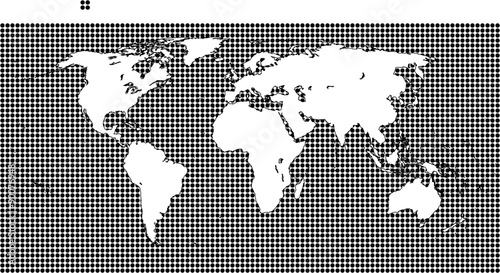 World Map Dotted Black 1 Big Dots