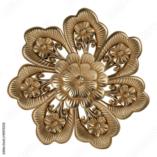 3d set of an ancient gold ornament on a white background © bob
