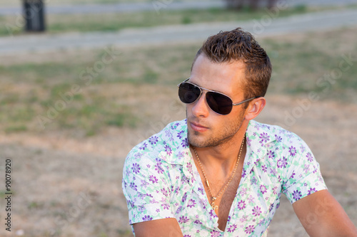 Portrait of a Man in a city park