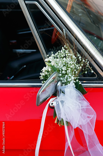 Particular of wedding vintage car