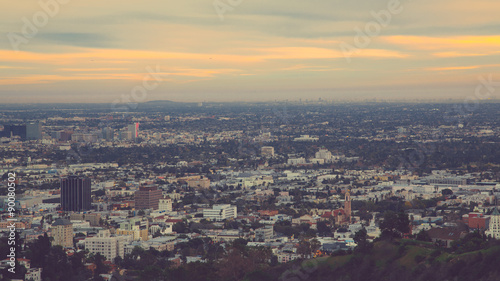 Cityscape of Los Angeles at Dusk