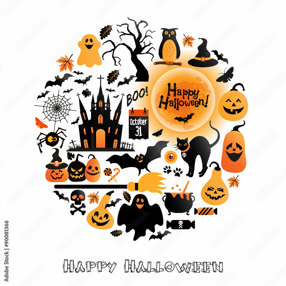 Halloween icons set
