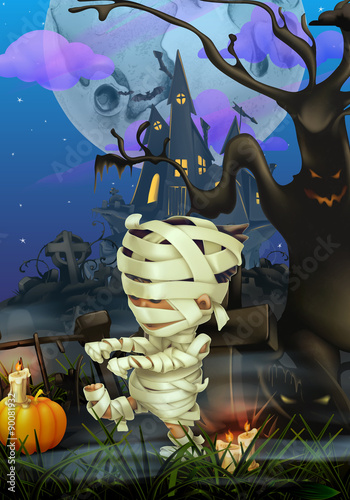 Happy Halloween, vector background