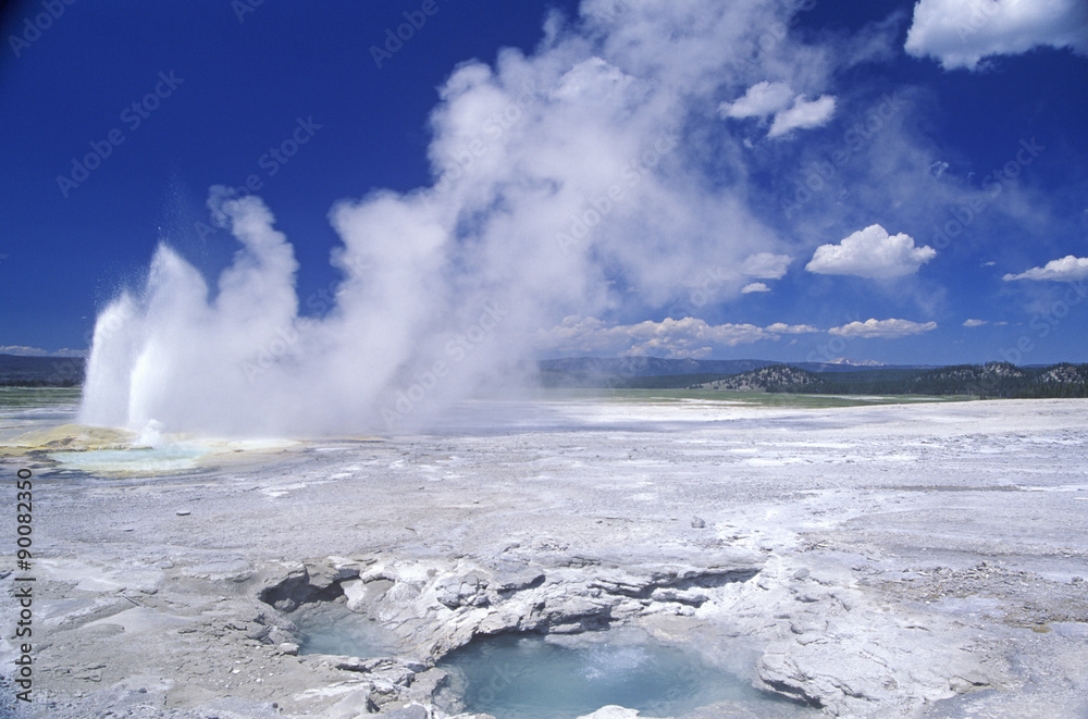 Natural Stone and Geysers, Yellowstone National Park, Wyoming