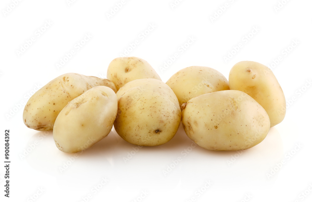 Potatoes on white