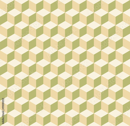 Seamless earthy soft pastel cube pattern background texture