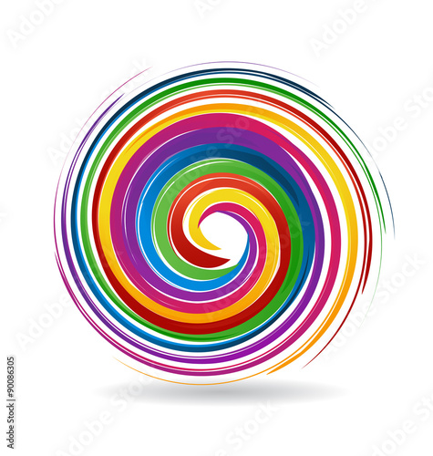 Waves with rainbow colors logo vector