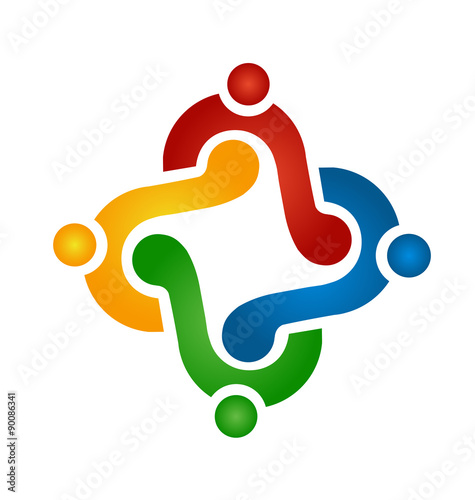 Logo teamwork business people vector icon