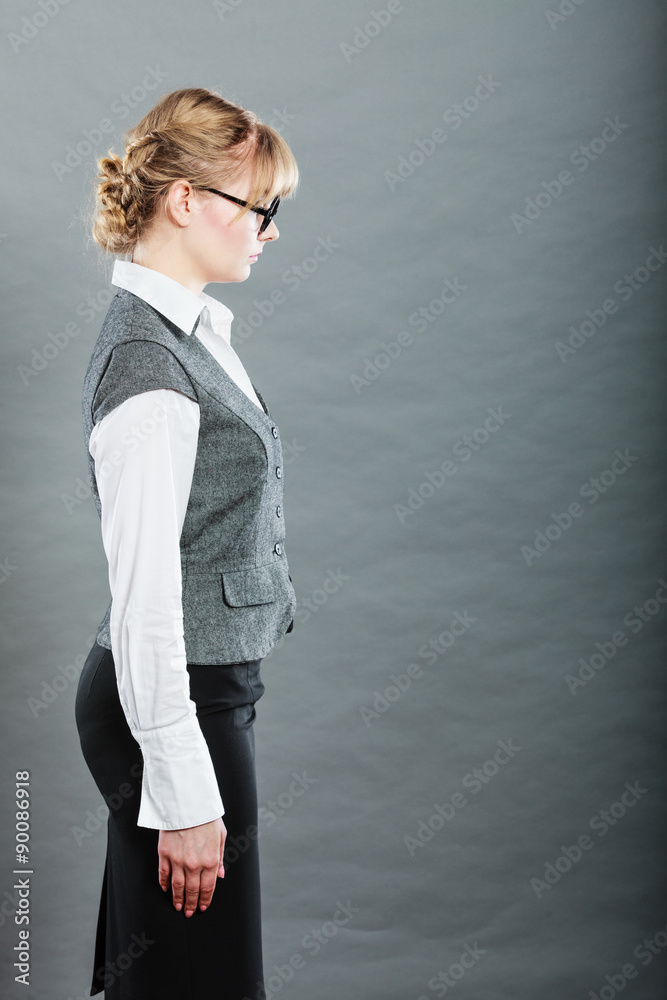 Profile of elegant young businesswoman secretary. Profile of elegant young businesswoman secretary.