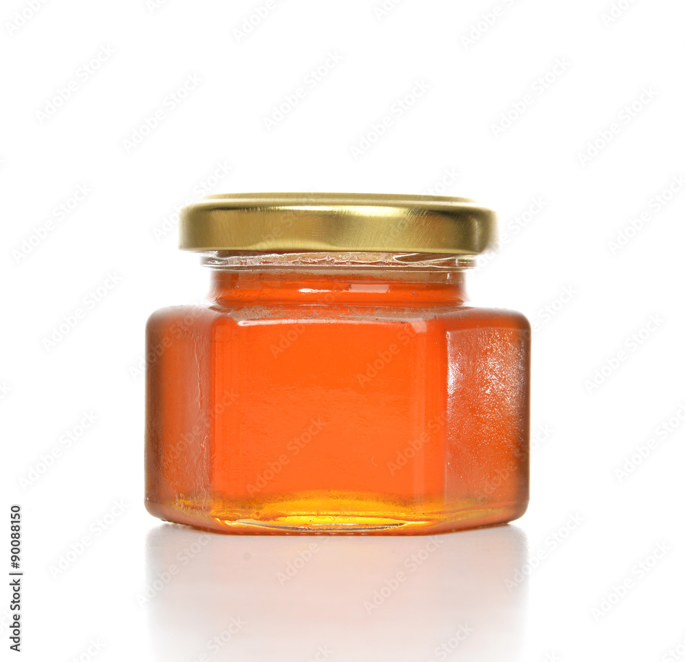 Tasty jar of jam or honey with blank text space Tasty jar of jam or honey with blank text space