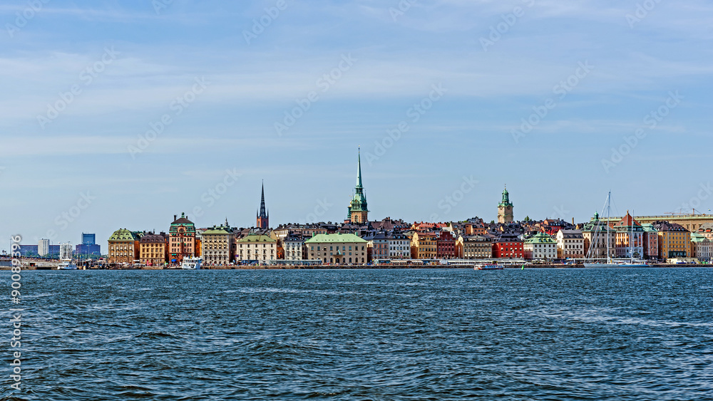 Overall view on Gamla stan (The Old Town).  in Stockholm.
