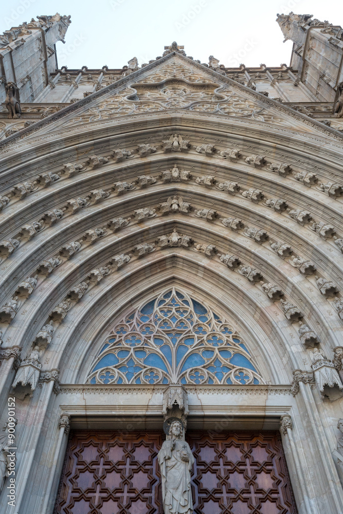 Entered detail main cathedral santa eulalia Barcelona  Spain