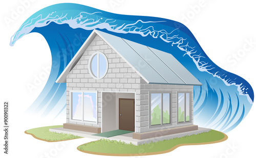 Brick house washes flood