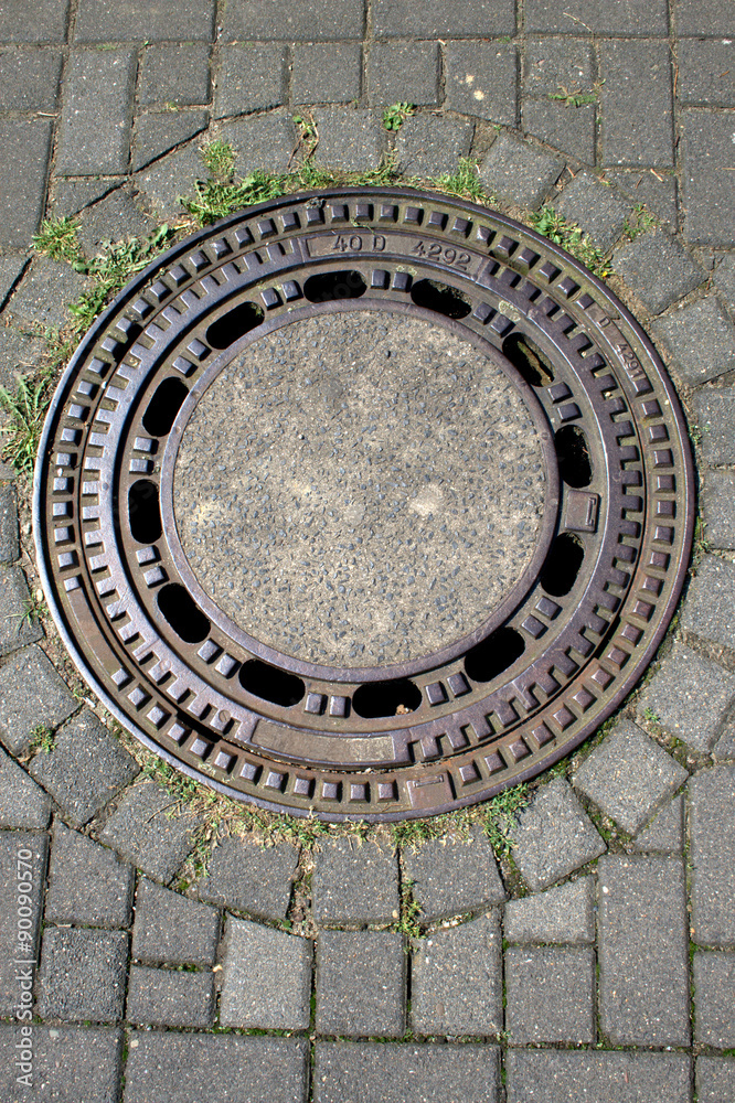 German gully cover as found in Germany to cover manholes made from cast iron