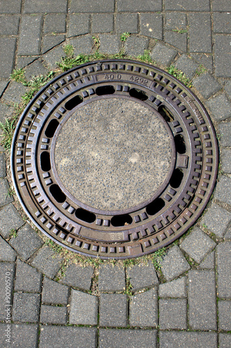 Quadro su tela German gully cover as found in Germany to cover manholes made from cast iron