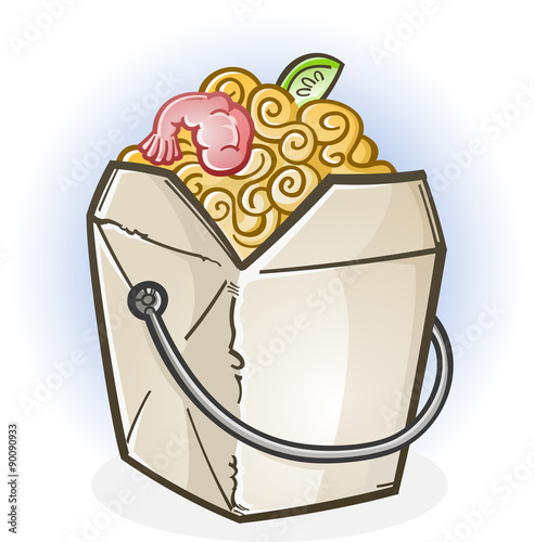 Chinese Food Take Out Box Cartoon