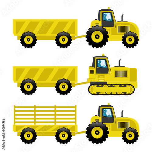 Vector set. Tractors.