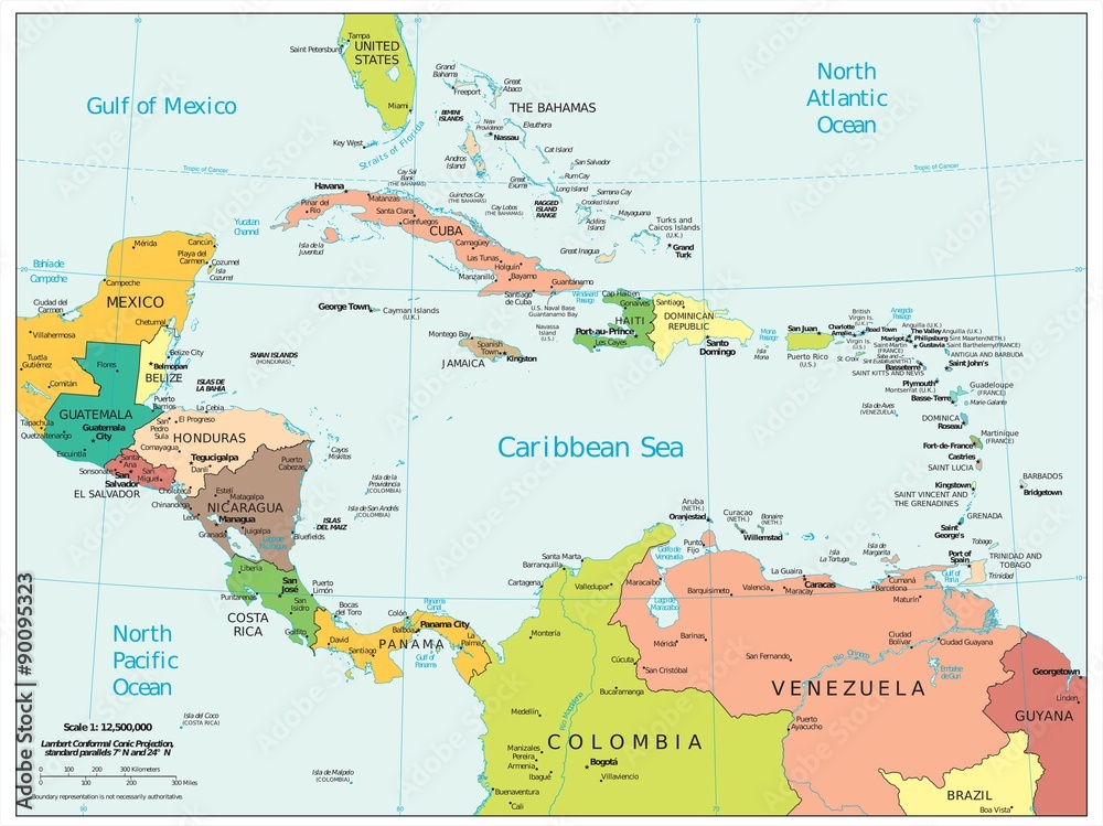 Central America Caribbean political divisions