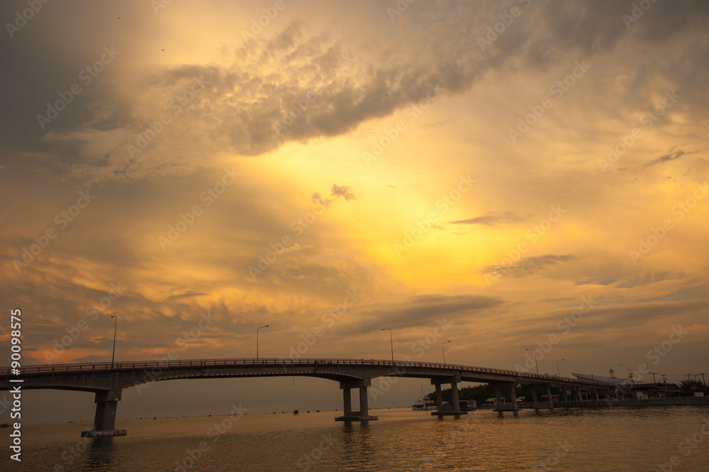 bridge in the sunset