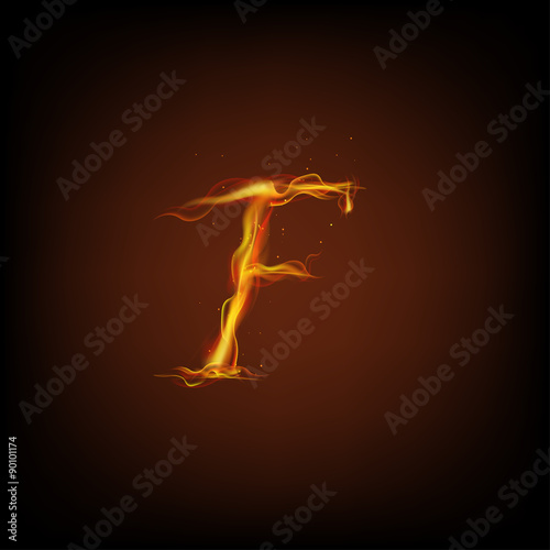 Letter of fire. Vector
