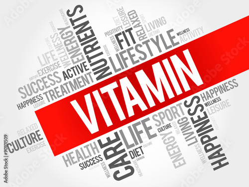 VITAMIN word cloud, fitness, sport, health concept