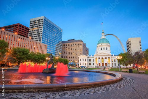 Konstfotografi St. Louis downtown with Old Courthouse