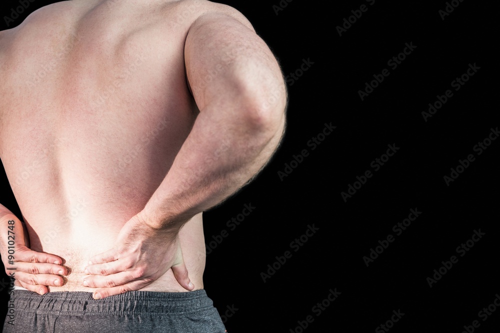 Strong bodybuilder with painful back Strong bodybuilder with painful back