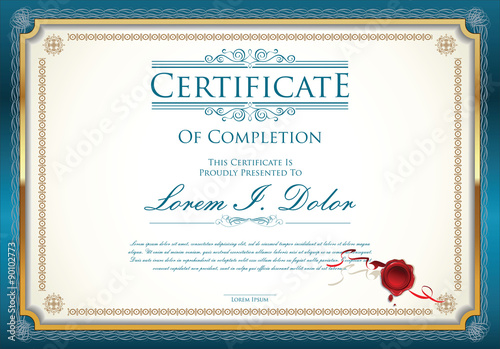 Vector certificate template