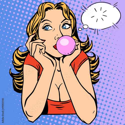 Gum girl bubble