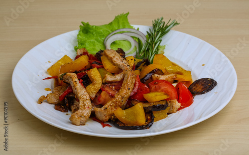 Fried pork with vegetables