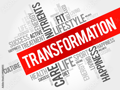 TRANSFORMATION word cloud, fitness, sport, health concept