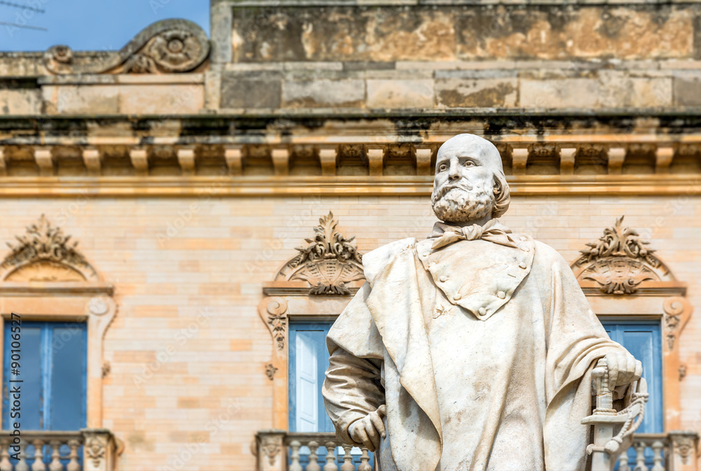 Garibaldi statue in Trapani, Italy