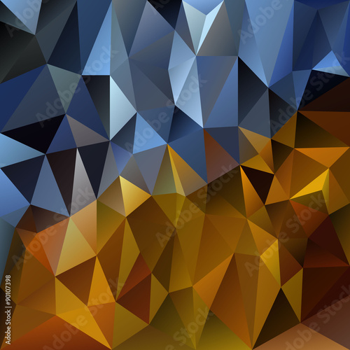 vector polygonal background - triangular design in gold metal colors - yellow, brown, black