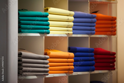 Colorful Sweater in Shopping Store photo