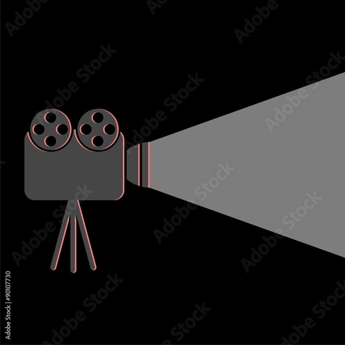 Cinema projector with ray of light 