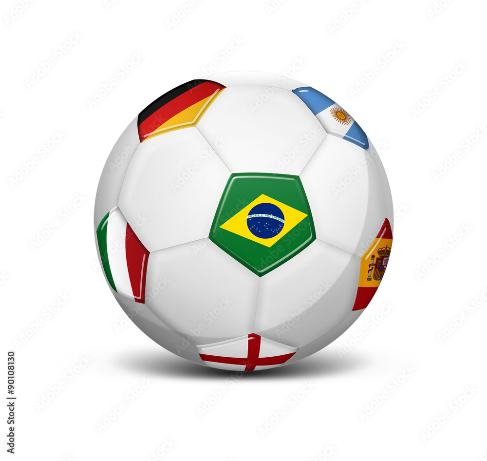 soccer ball with flags